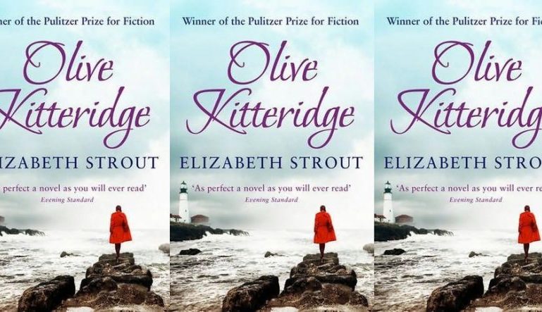 series of the cover Olive Kitteridge side by side in a repeated pattern