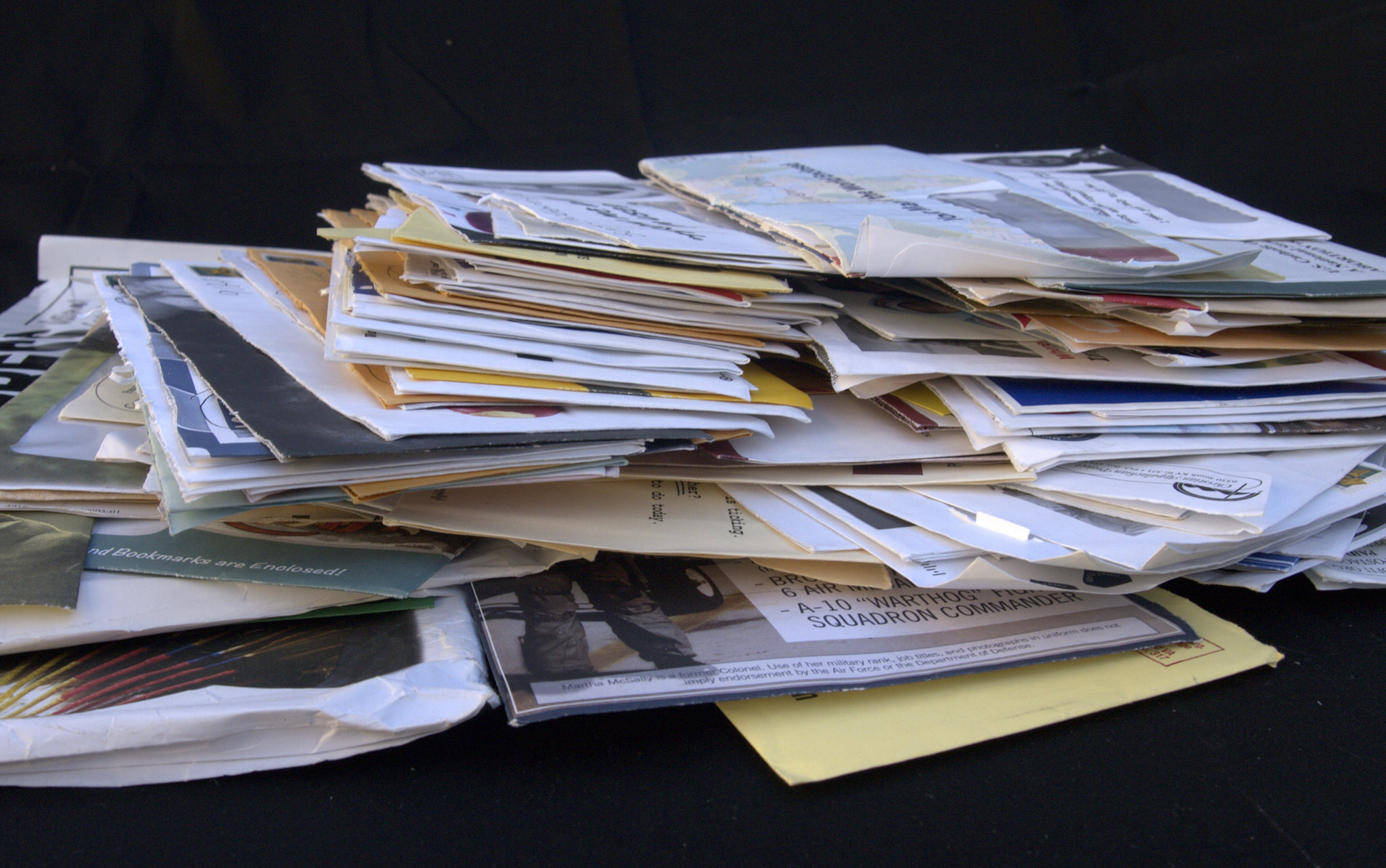 Photograph of a pile of mail