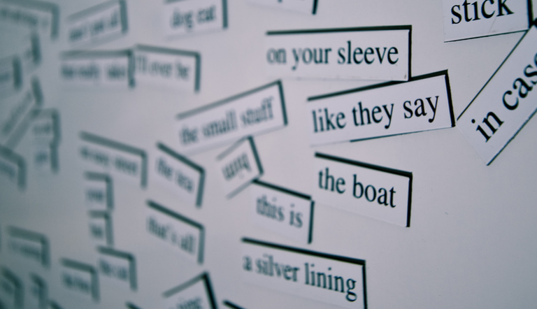 A collection of words printed on magnets