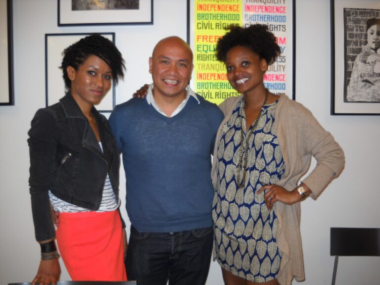 photograph of Camille Rankine, Patrick Rosal, and Tracy K. Smith posing together for the photographer