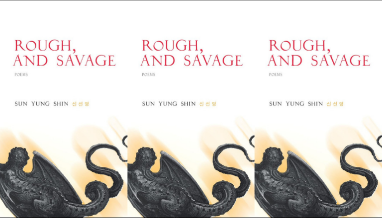 Three side-by-side photos of the cover of the book Rough, and Savage.