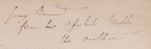 Michael Faraday's inscription to his niece. Courtesy of MIT Archives.