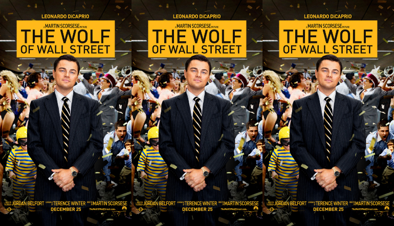 The movie poster of THE WOLF OF WALL STREET side by side.