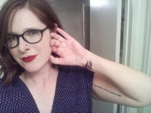Post-tattoo selfie (PS. Guess what, Mom? I got a new tattoo!)