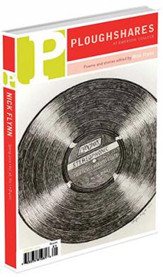 A journal cover with a black and white sketch of a music record