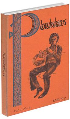 A journal cover with a orange background and a sketch of a man playing a horn