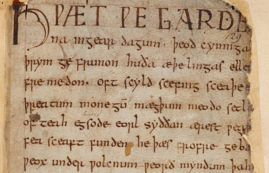 an old "Beowulf" manuscript