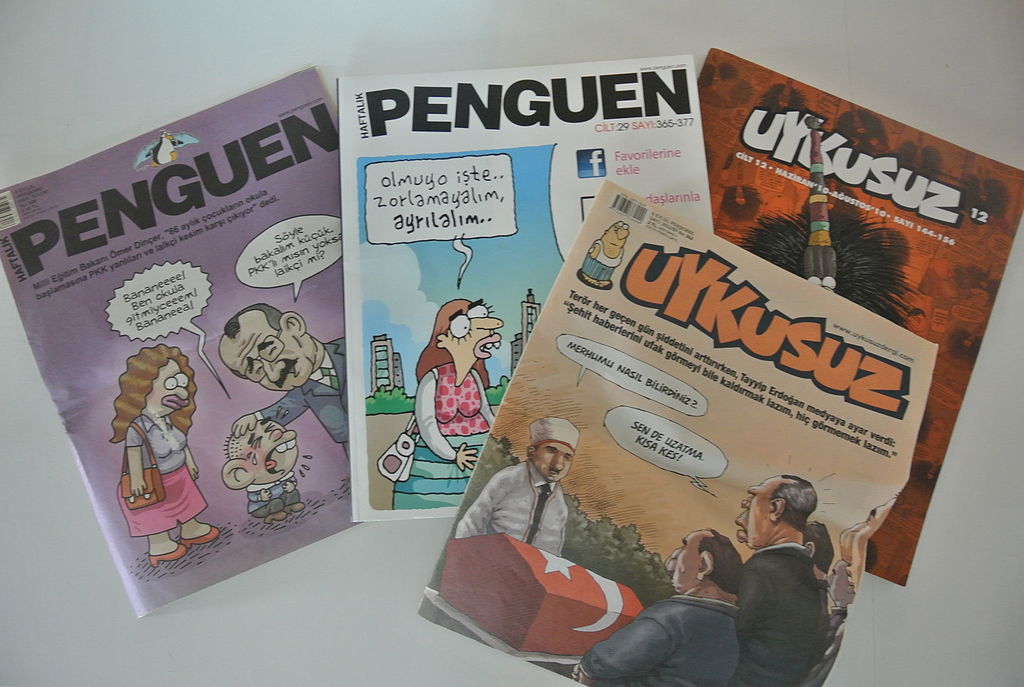 Picture of Turkish satircal magazines "Penguen" and "Uykusuz"