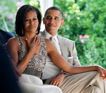 Picture of Barack and Michelle Obama. 