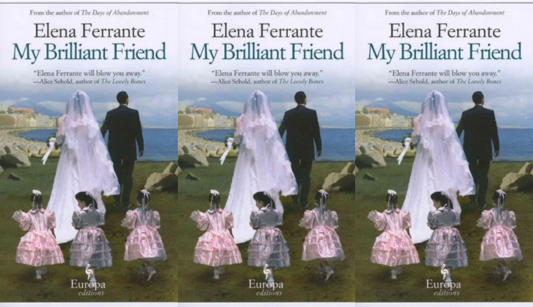 The cover of the book My Brilliant Friend side by side.