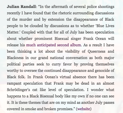 except from an interview with Julian Randall