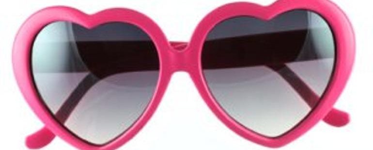  pair of Heart-Shaped Pink Sunglasses