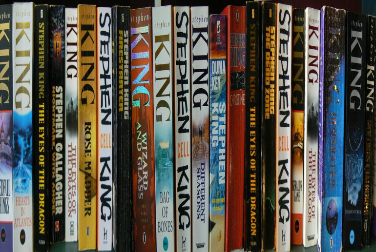Stephen King books on a shelf