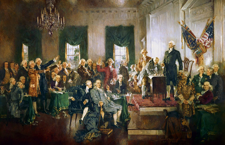 scene at the signing of the constitution of the united states painting 