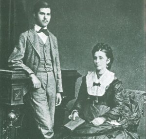 old photograph of posing couple 