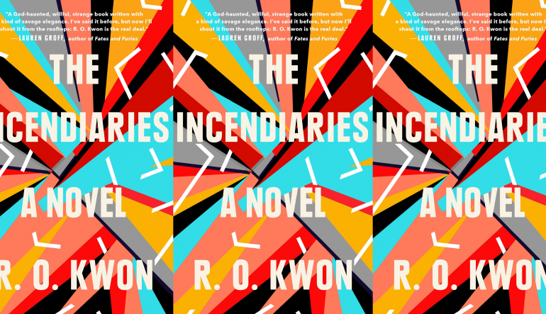 The Incendiaries cover in a repeated pattern