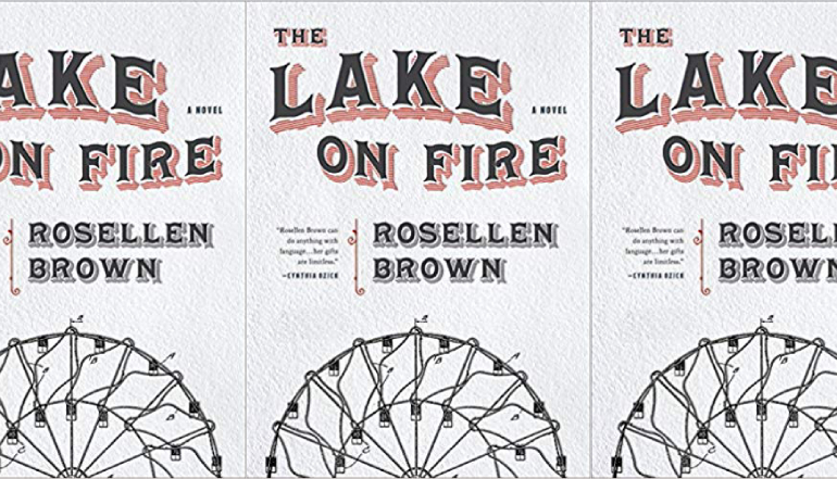 The Lake on Fire by Rosellen Brown cover in repeating pattern