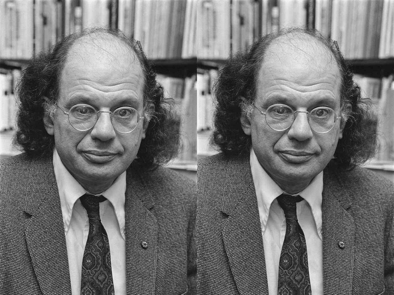 Black and white photograph of Allen Ginsberg in his later years