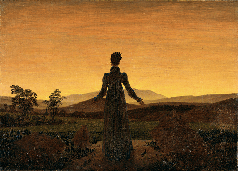 Caspar David Friedrich's painting, Frau vor untergehender Sonne Caspar David Friedrich's painting, Frau vor untergehender Sonne