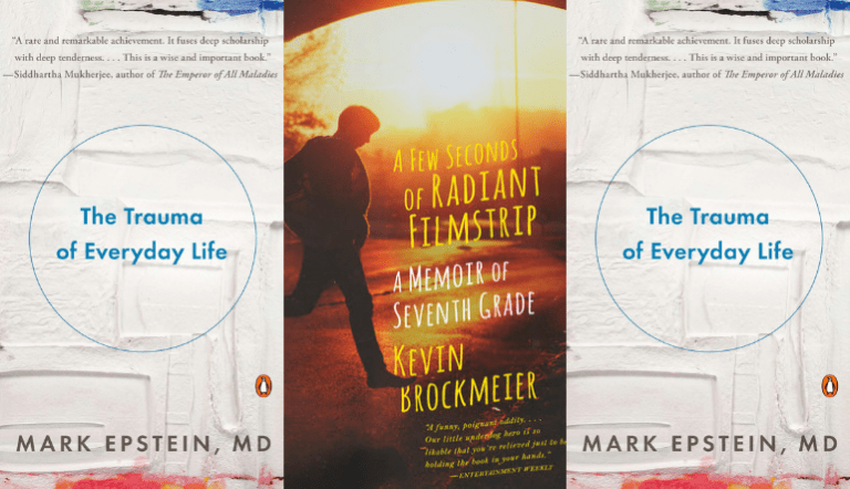 Side by side are the covers of "The Trauma of Everyday" and "A Few Seconds of Radiant Filmstrip."