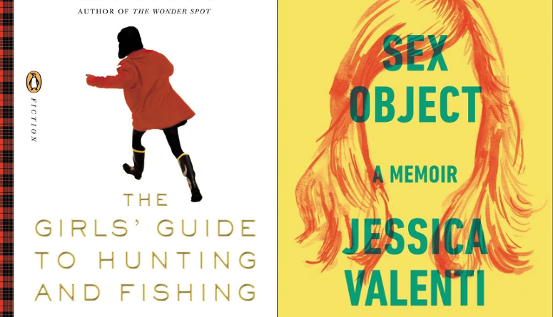 The covers of "The Girls Guide to Hunting and Fishing" and "Sex Object: A Memoir" side by side. 
