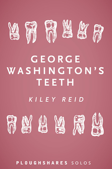 Image of a solo color showing white line drawings of teeth on a pink background.