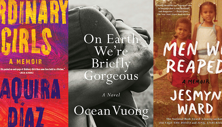 the book covers of Ordinary Girls, On Earth We're Briefly Gorgeous, and Men We Reaped