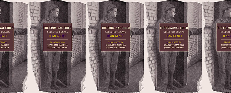 side by side series of the cover of jean genet's the criminal child