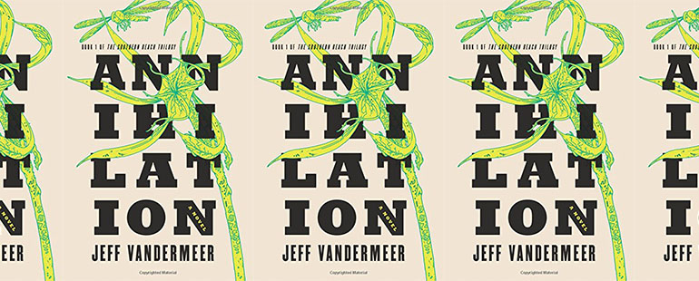 side by side series of the cover of VanderMeer's Annihilation
