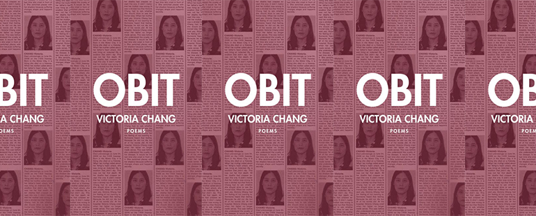 side by side series of the cover of Victoria Chang's Obit