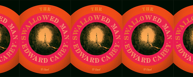 side by side series of the cover of the Swallowed Man by Edward Carey