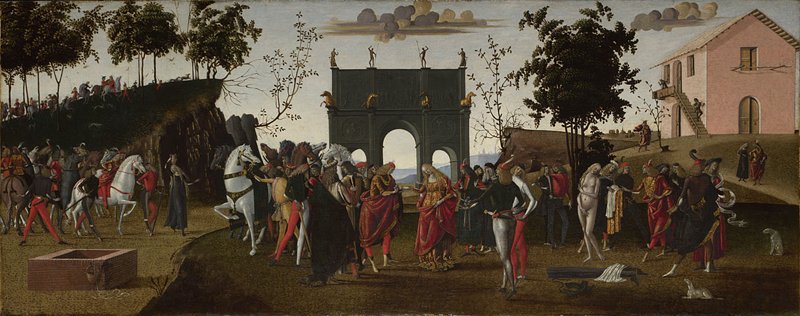 a painting of a woman being married at an ornate wedding