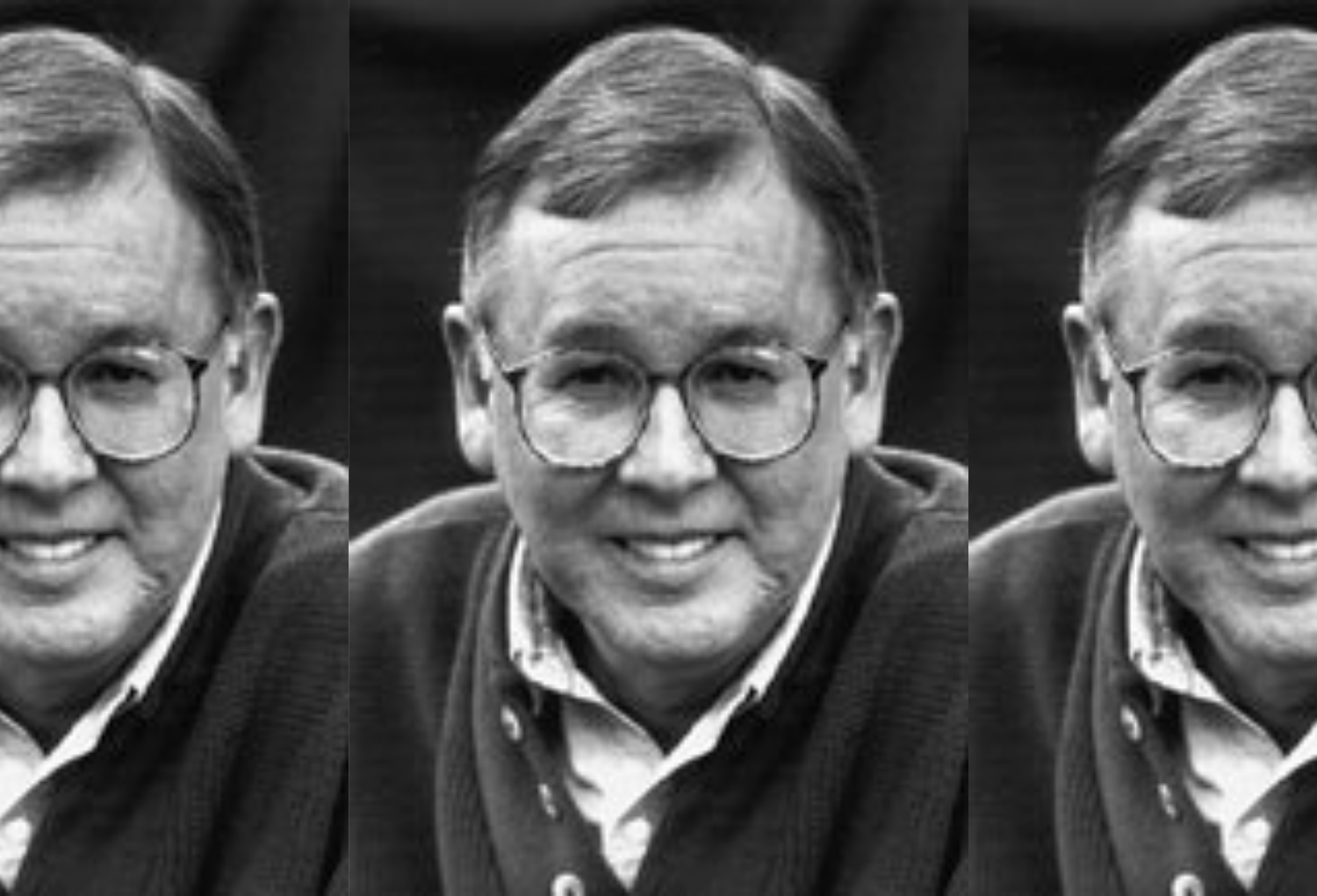 Three black and white headshots of James Welch.