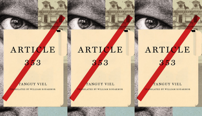 The cover of the novel Article 353 side by side.