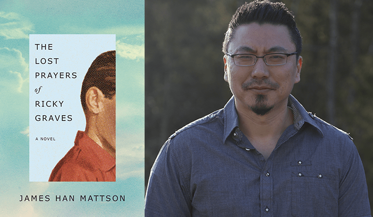 James Han Mattson next to his book.