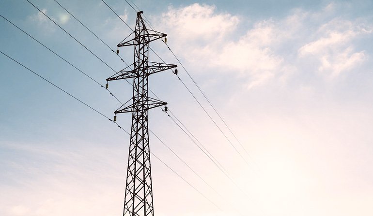 Picture of electric powerlines.