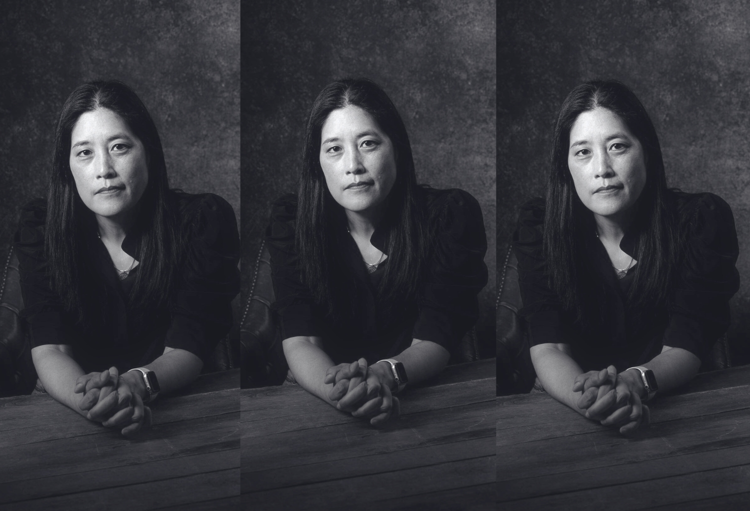 Black and white headshot of Victoria Chang