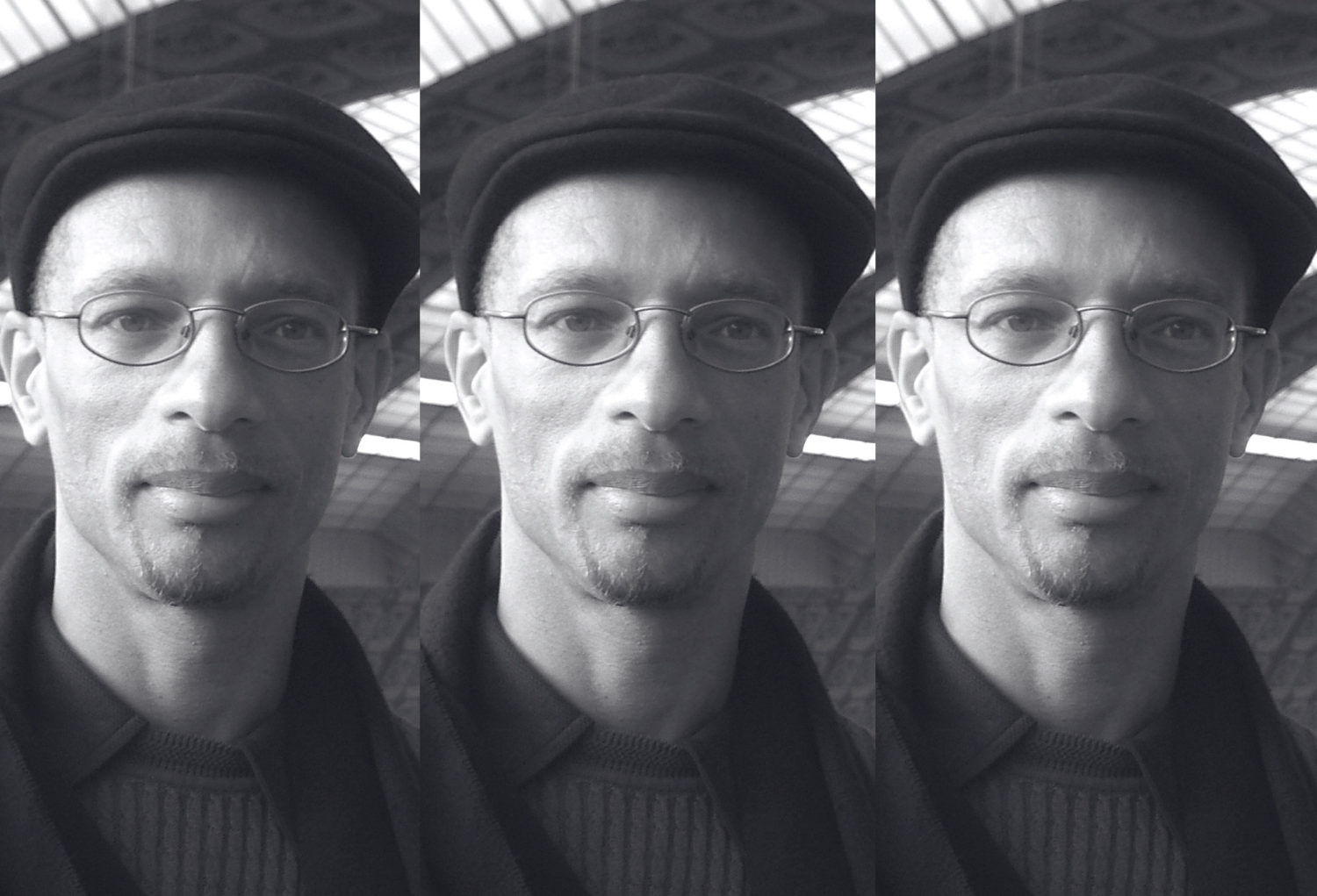 Black and white headshot of Fred D'Aguiar