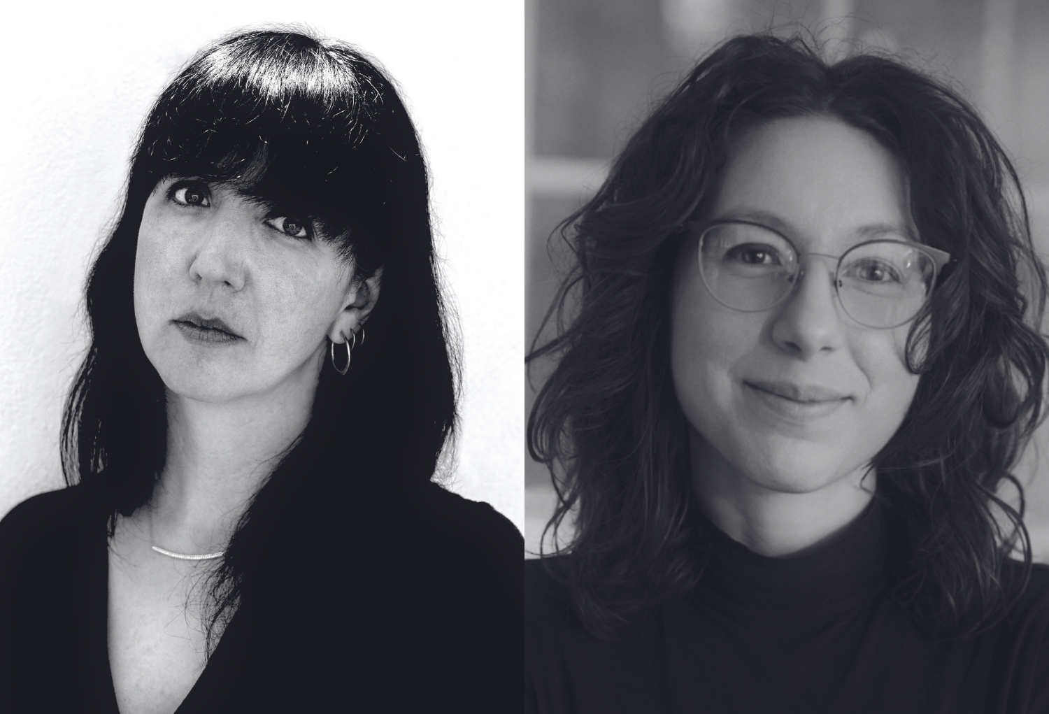 Black and white headshots of Julieta García González and Nina Perrotta